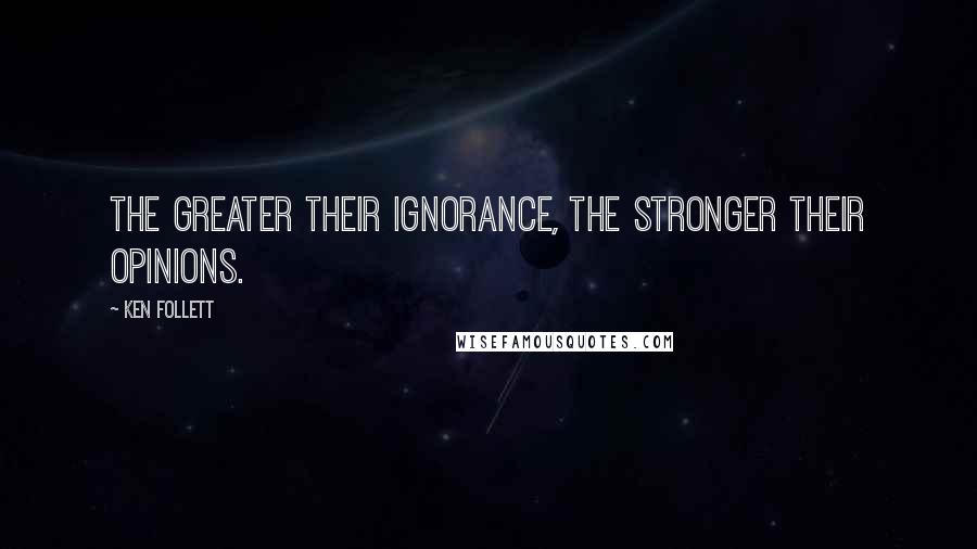 Ken Follett Quotes: The greater their ignorance, the stronger their opinions.