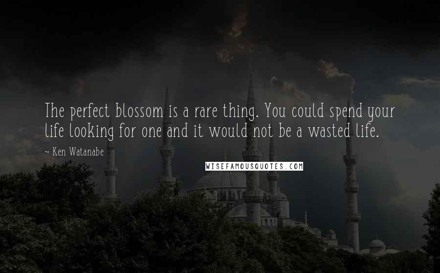 Ken Watanabe Quotes: The perfect blossom is a rare thing. You could spend your life looking for one and it would not be a wasted life.