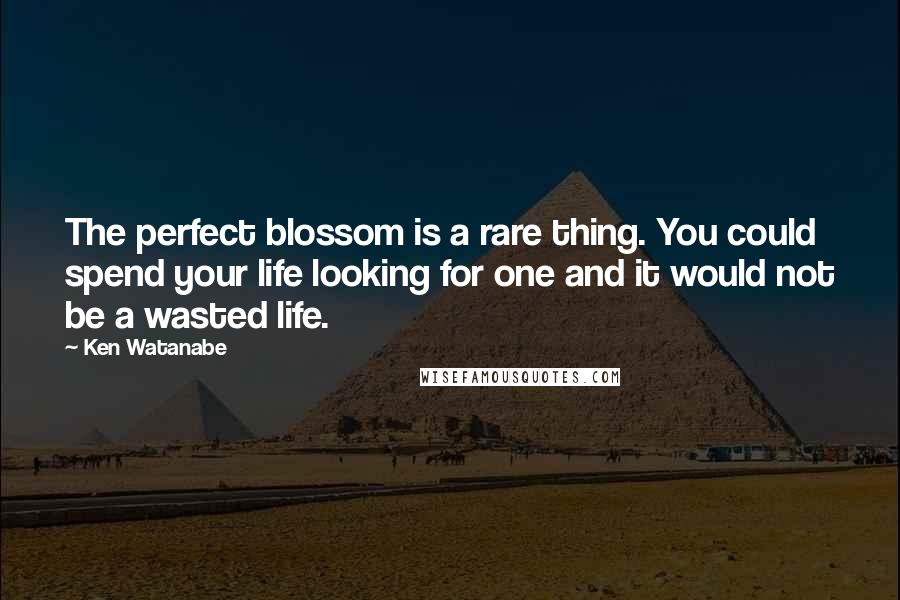 Ken Watanabe Quotes: The perfect blossom is a rare thing. You could spend your life looking for one and it would not be a wasted life.