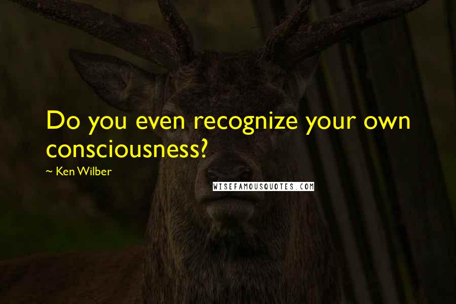Ken Wilber Quotes: Do you even recognize your own consciousness?