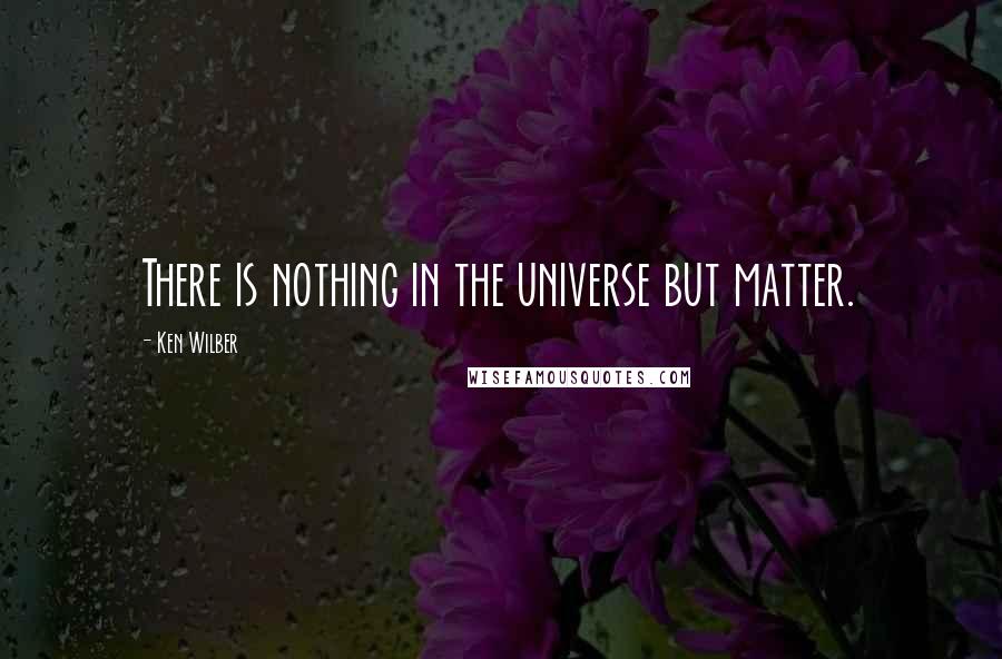 Ken Wilber Quotes: There is nothing in the universe but matter.