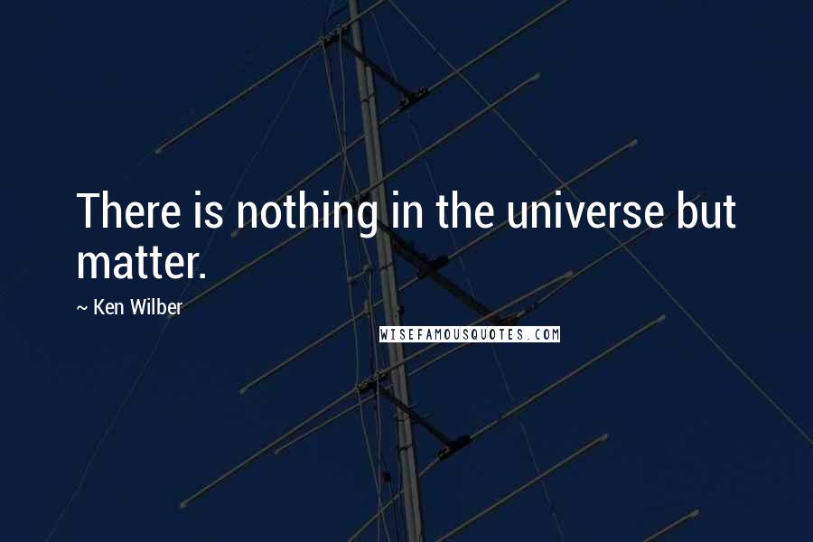 Ken Wilber Quotes: There is nothing in the universe but matter.