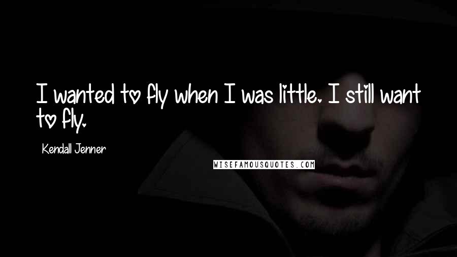 Kendall Jenner Quotes: I wanted to fly when I was little. I still want to fly.