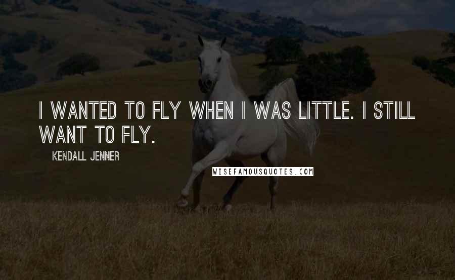 Kendall Jenner Quotes: I wanted to fly when I was little. I still want to fly.