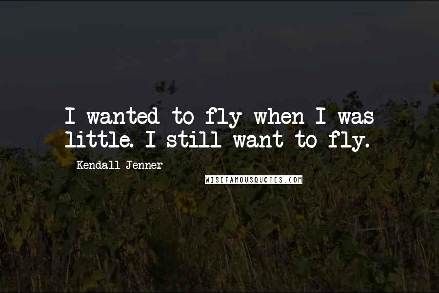 Kendall Jenner Quotes: I wanted to fly when I was little. I still want to fly.