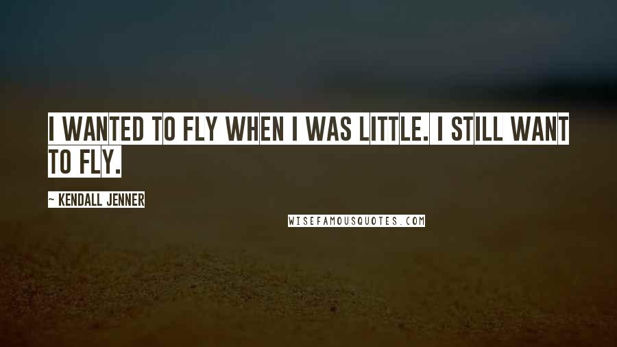 Kendall Jenner Quotes: I wanted to fly when I was little. I still want to fly.