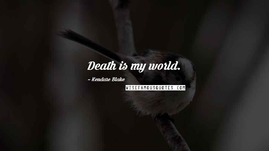 Kendare Blake Quotes: Death is my world.