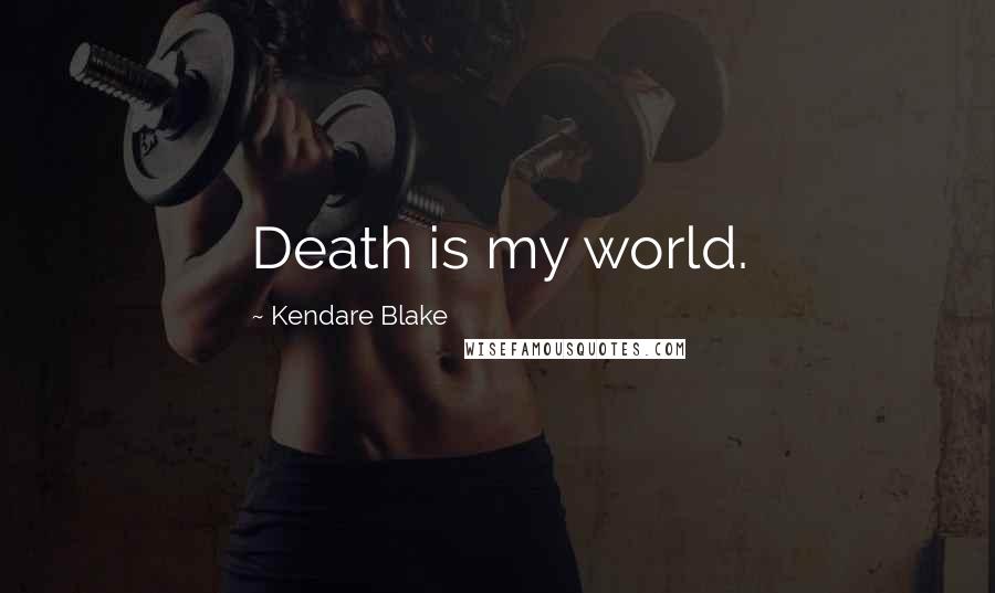 Kendare Blake Quotes: Death is my world.