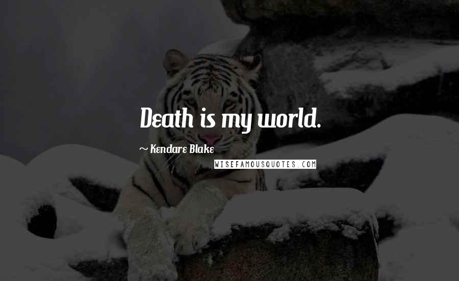 Kendare Blake Quotes: Death is my world.