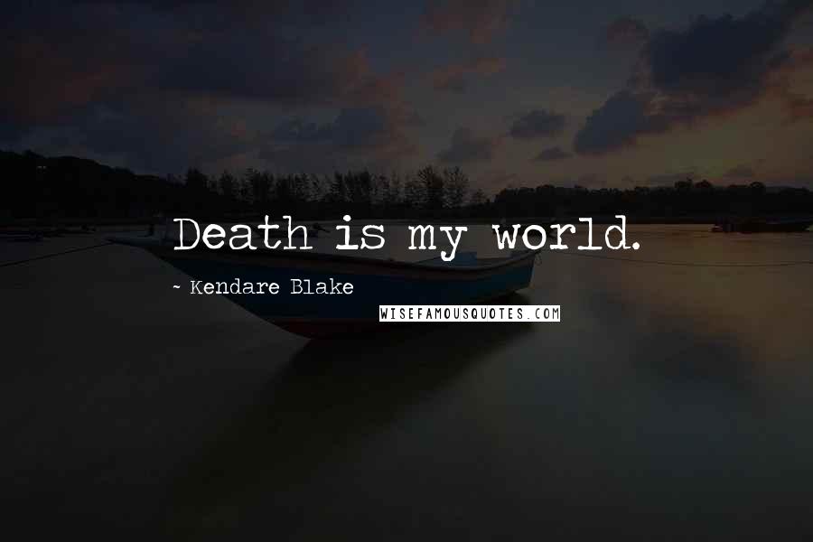 Kendare Blake Quotes: Death is my world.