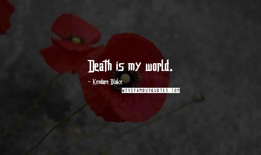 Kendare Blake Quotes: Death is my world.
