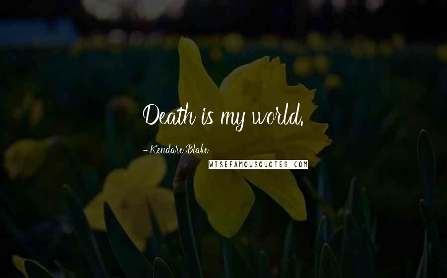 Kendare Blake Quotes: Death is my world.