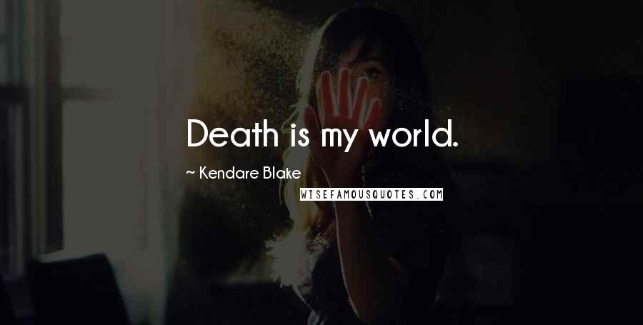 Kendare Blake Quotes: Death is my world.