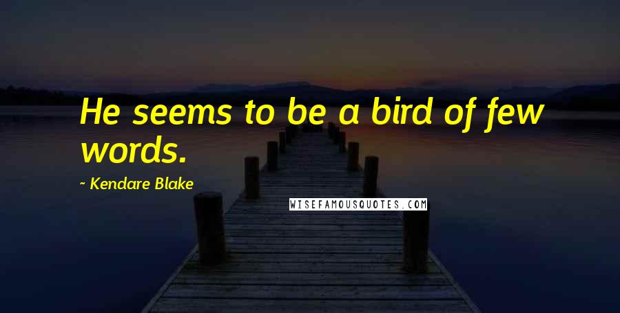 Kendare Blake Quotes: He seems to be a bird of few words.