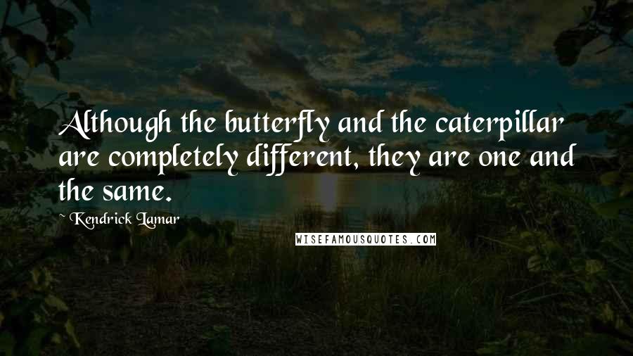 Kendrick Lamar Quotes: Although the butterfly and the caterpillar are completely different, they are one and the same.