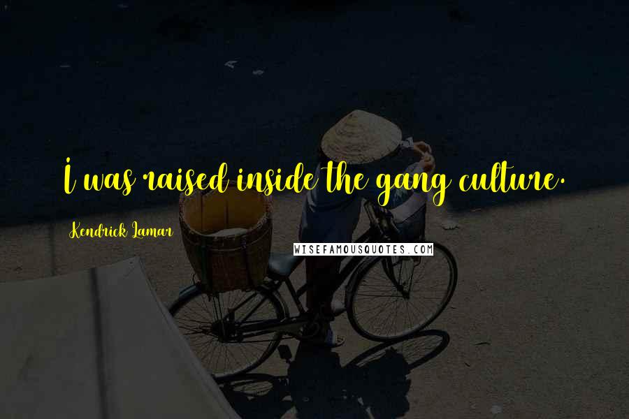 Kendrick Lamar Quotes: I was raised inside the gang culture.