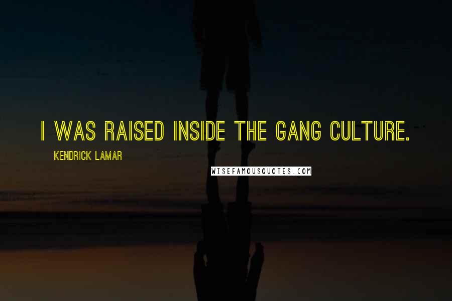 Kendrick Lamar Quotes: I was raised inside the gang culture.