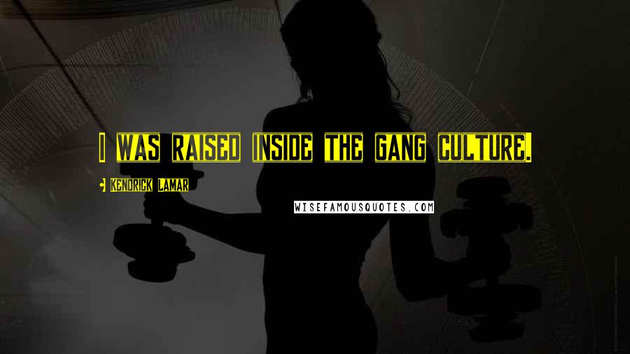 Kendrick Lamar Quotes: I was raised inside the gang culture.