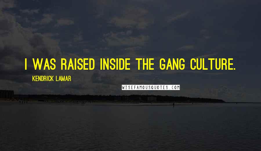 Kendrick Lamar Quotes: I was raised inside the gang culture.