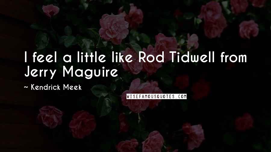 Kendrick Meek Quotes: I feel a little like Rod Tidwell from Jerry Maguire