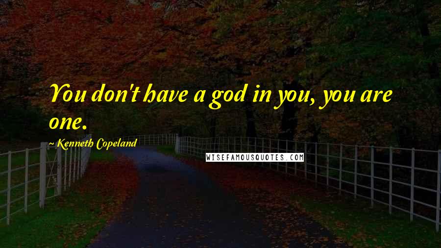 Kenneth Copeland Quotes: You don't have a god in you, you are one.