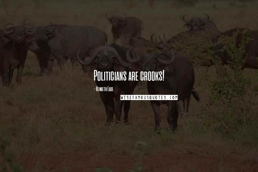 Kenneth Eade Quotes: Politicians are crooks!