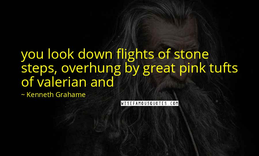 Kenneth Grahame Quotes: you look down flights of stone steps, overhung by great pink tufts of valerian and