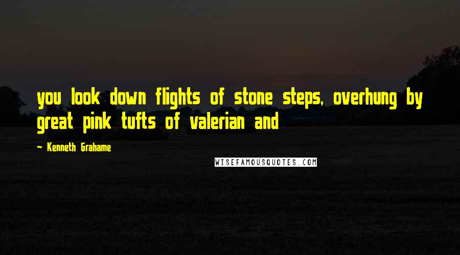 Kenneth Grahame Quotes: you look down flights of stone steps, overhung by great pink tufts of valerian and