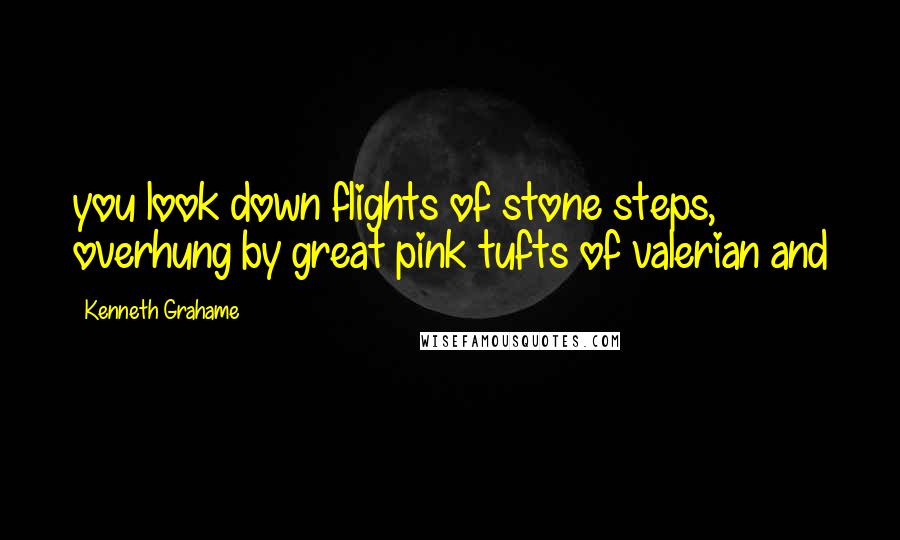 Kenneth Grahame Quotes: you look down flights of stone steps, overhung by great pink tufts of valerian and