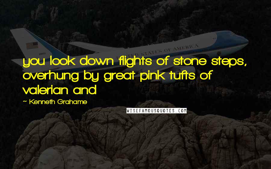 Kenneth Grahame Quotes: you look down flights of stone steps, overhung by great pink tufts of valerian and