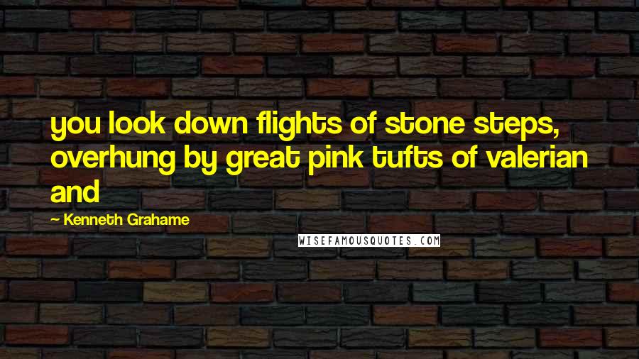 Kenneth Grahame Quotes: you look down flights of stone steps, overhung by great pink tufts of valerian and