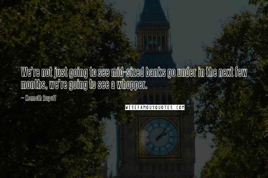 Kenneth Rogoff Quotes: We're not just going to see mid-sized banks go under in the next few months, we're going to see a whopper.