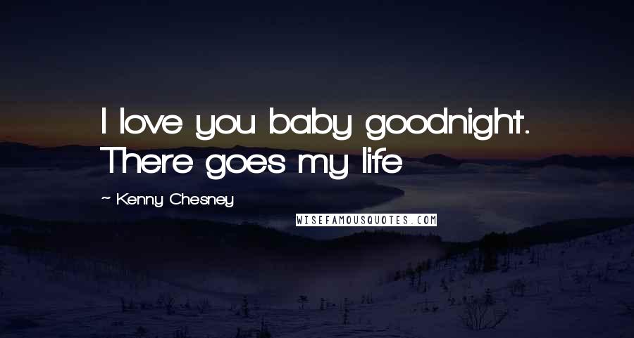 Kenny Chesney Quotes: I love you baby goodnight. There goes my life