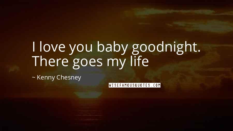 Kenny Chesney Quotes: I love you baby goodnight. There goes my life
