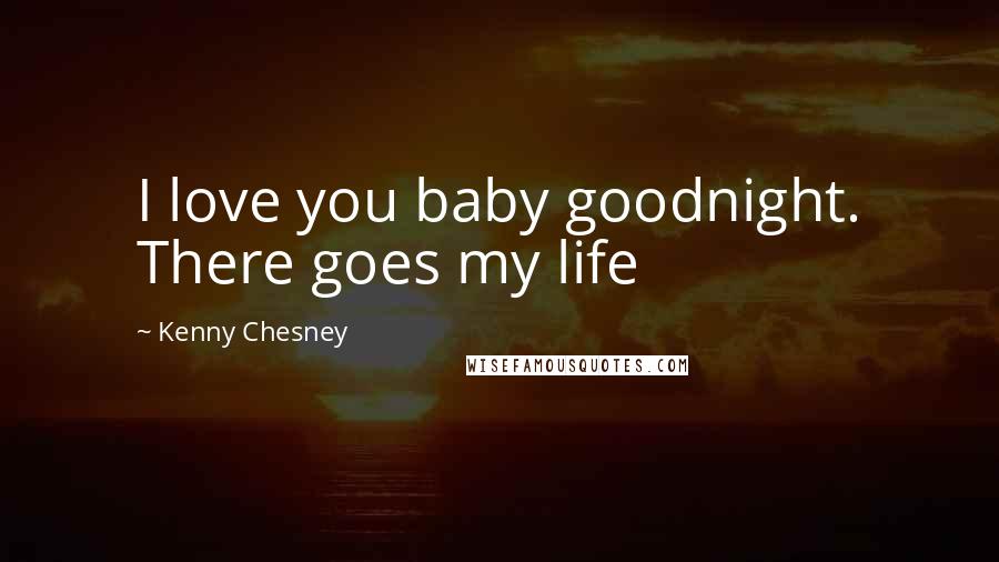 Kenny Chesney Quotes: I love you baby goodnight. There goes my life