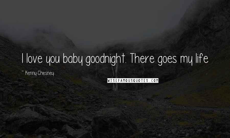 Kenny Chesney Quotes: I love you baby goodnight. There goes my life