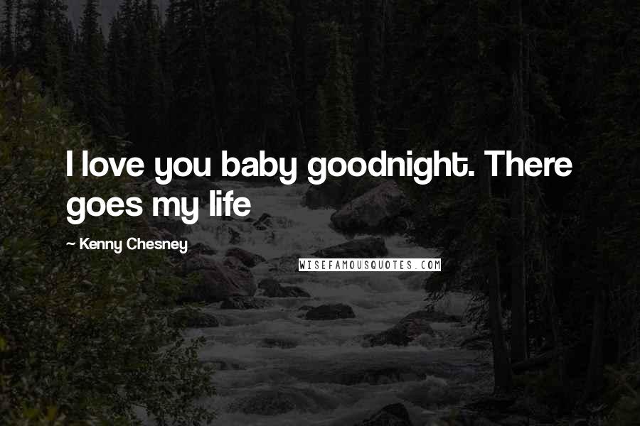 Kenny Chesney Quotes: I love you baby goodnight. There goes my life