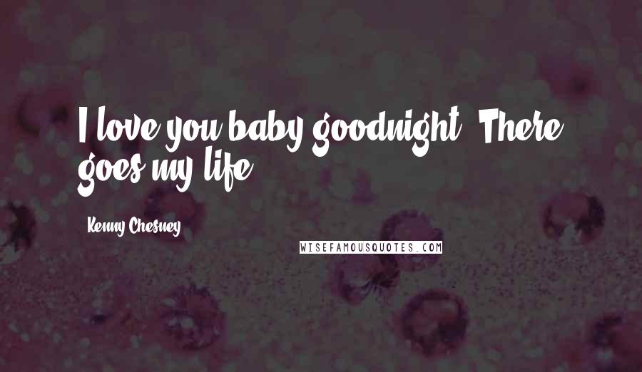 Kenny Chesney Quotes: I love you baby goodnight. There goes my life