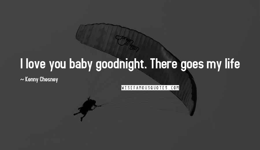 Kenny Chesney Quotes: I love you baby goodnight. There goes my life