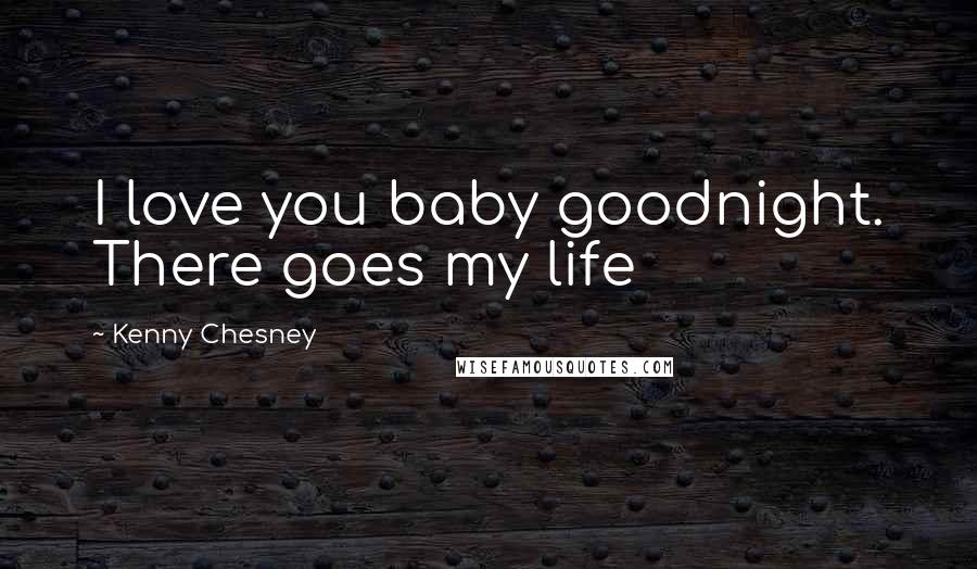 Kenny Chesney Quotes: I love you baby goodnight. There goes my life