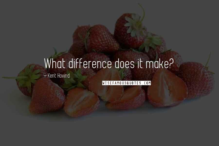 Kent Hovind Quotes: What difference does it make?