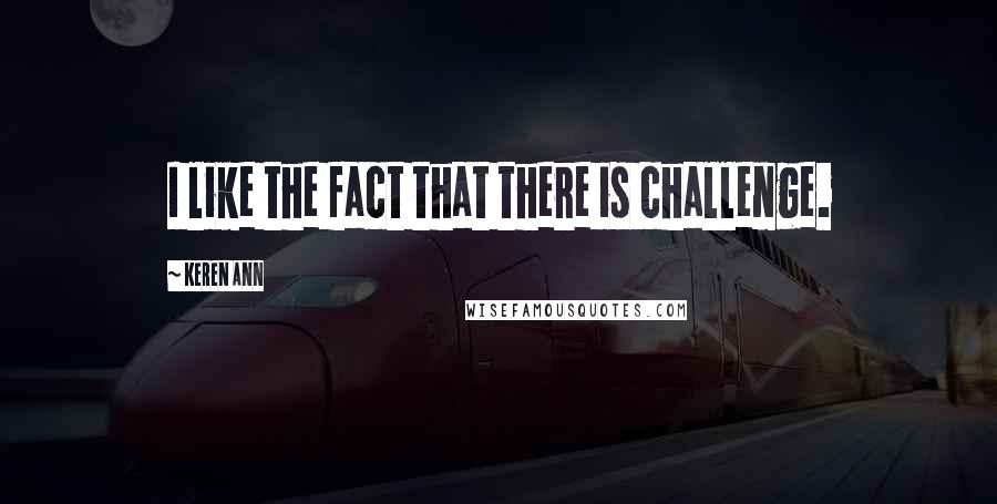 Keren Ann Quotes: I like the fact that there is challenge.