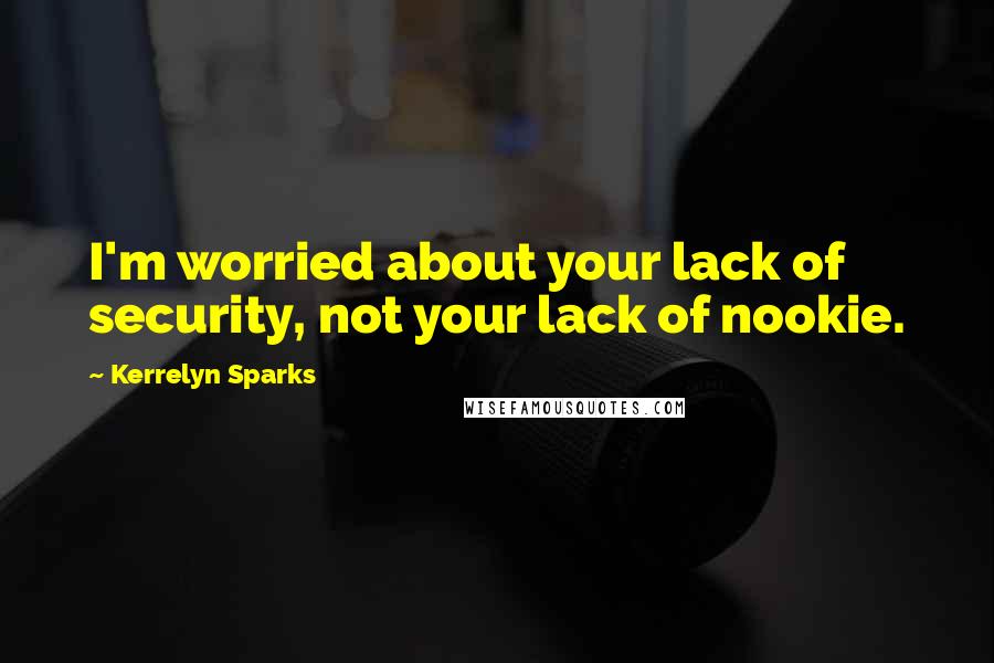 Kerrelyn Sparks Quotes: I'm worried about your lack of security, not your lack of nookie.