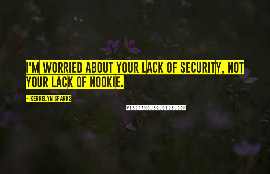 Kerrelyn Sparks Quotes: I'm worried about your lack of security, not your lack of nookie.