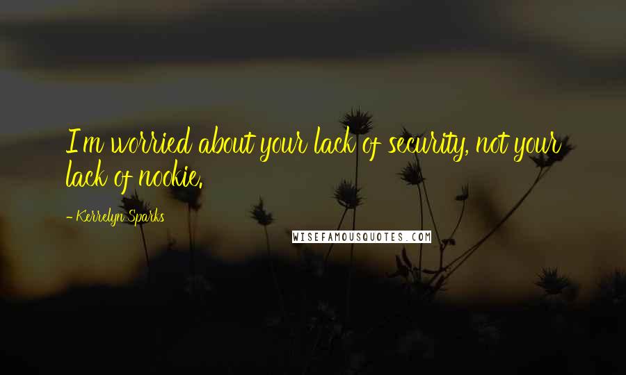 Kerrelyn Sparks Quotes: I'm worried about your lack of security, not your lack of nookie.