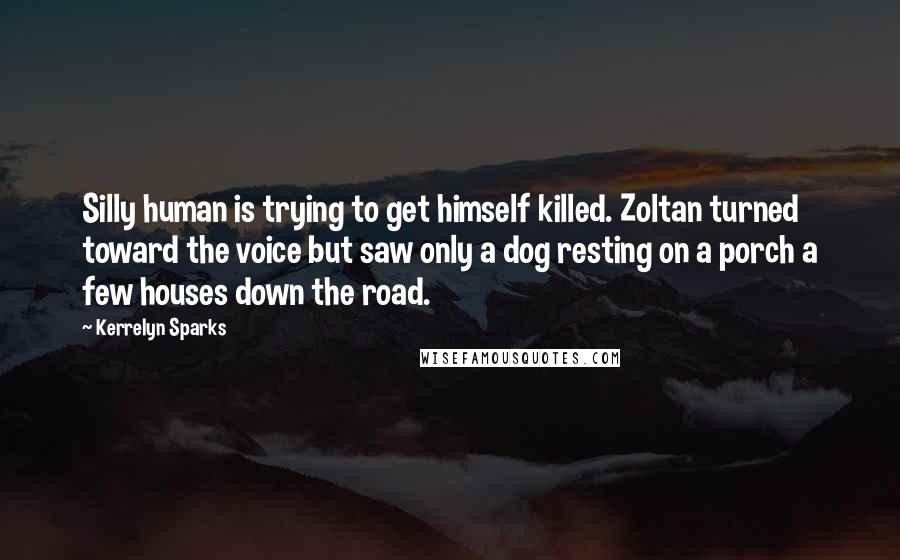 Kerrelyn Sparks Quotes: Silly human is trying to get himself killed. Zoltan turned toward the voice but saw only a dog resting on a porch a few houses down the road.