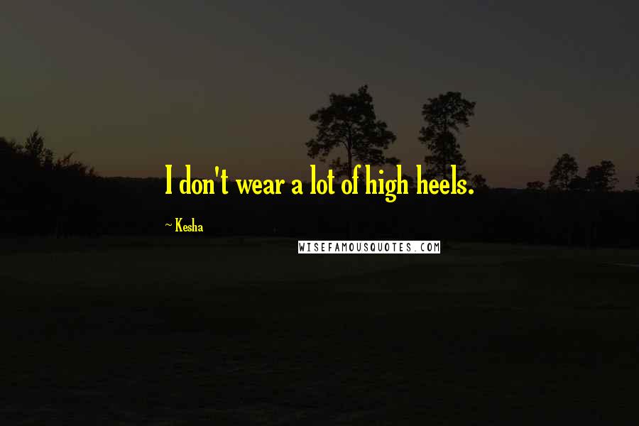 Kesha Quotes: I don't wear a lot of high heels.