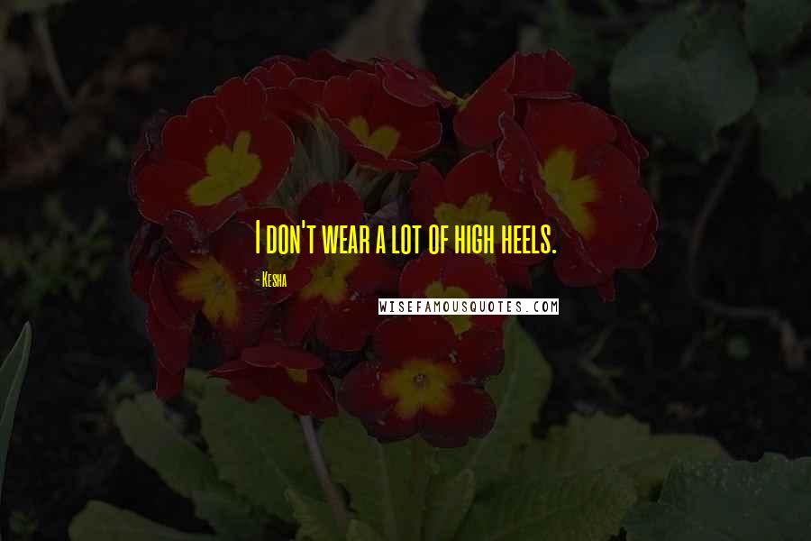 Kesha Quotes: I don't wear a lot of high heels.