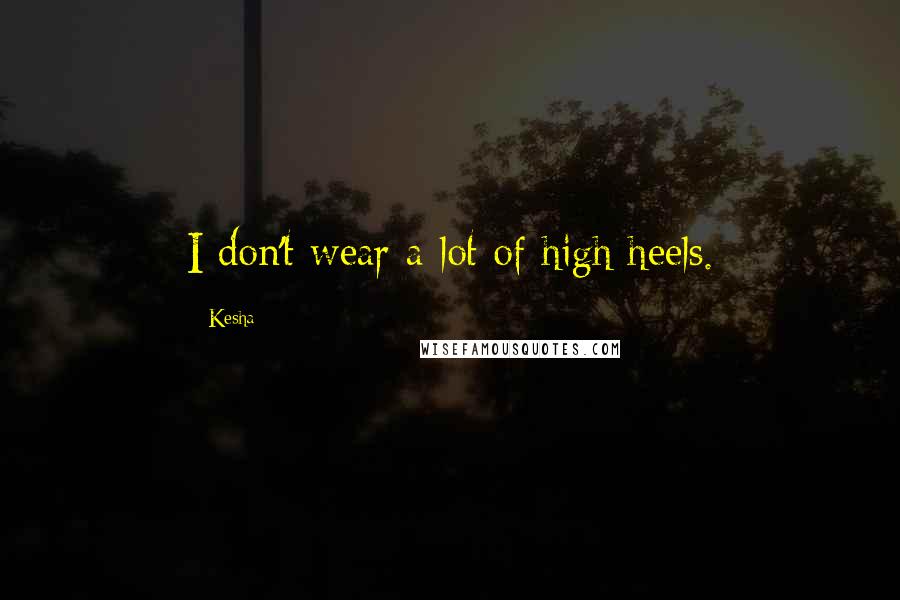 Kesha Quotes: I don't wear a lot of high heels.