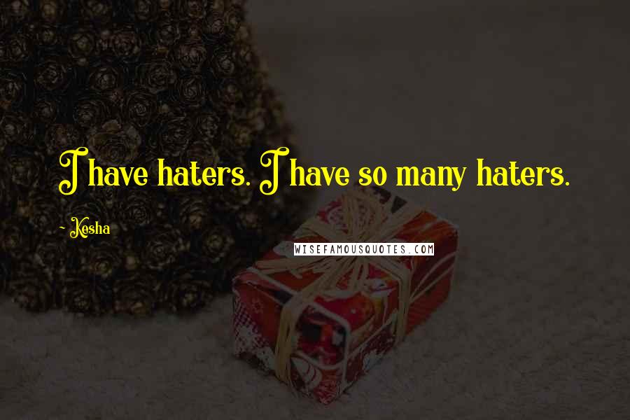 Kesha Quotes: I have haters. I have so many haters.